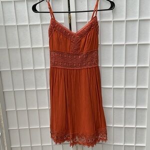Abercrombie & Fitch Orange Lace Mini Dress